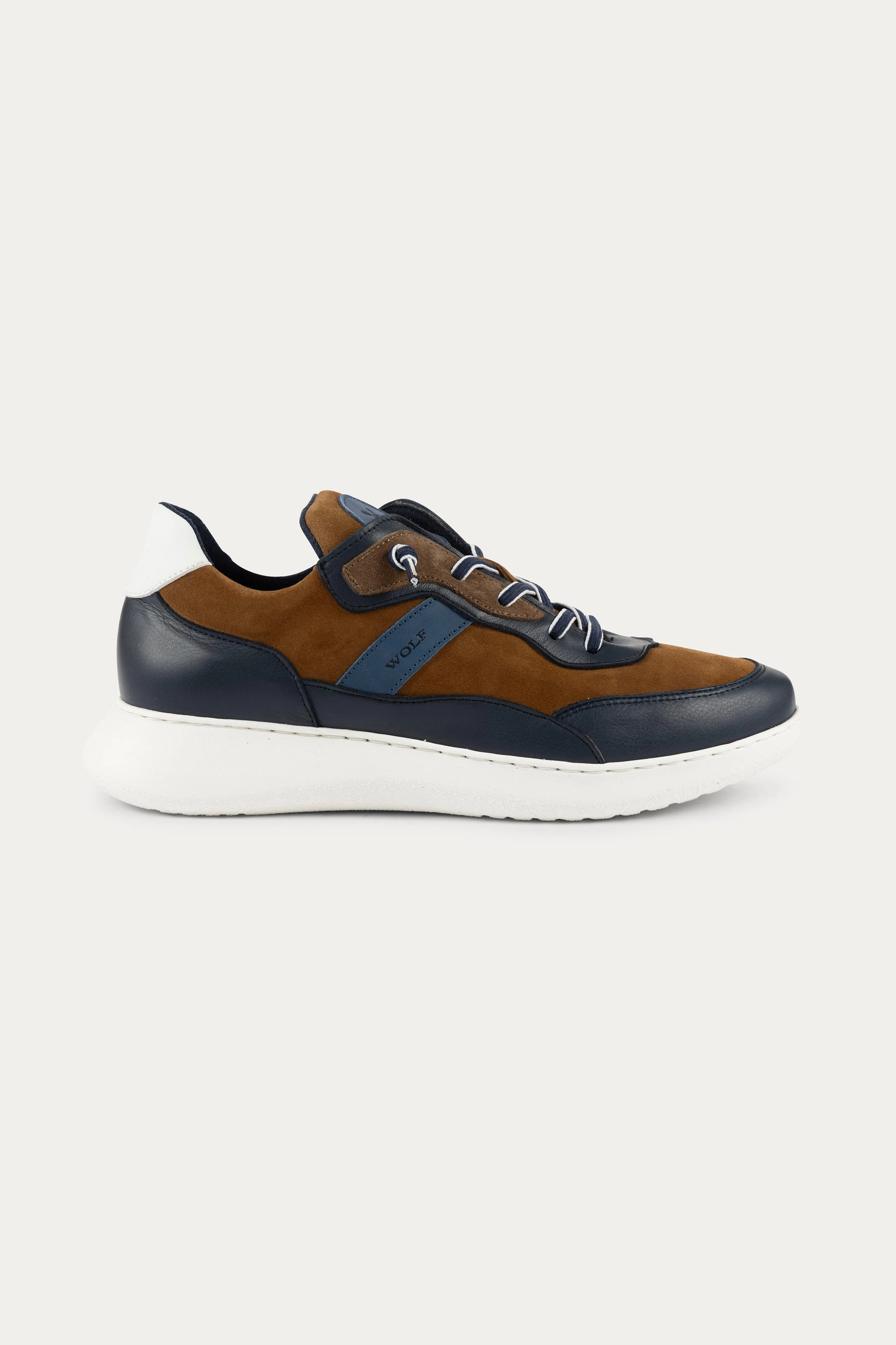 Notting Leather Trainers in Blue/Brown
