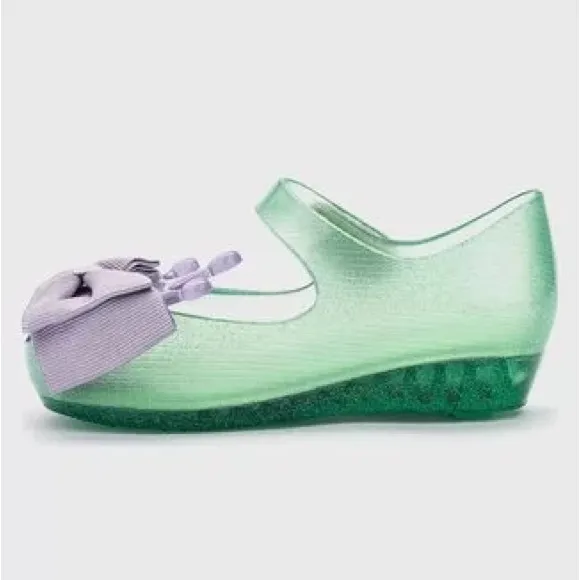 NWT MINI MELISSA Ultragirl Princess Bow Crown Kids Mary Jane Flats Size 11T