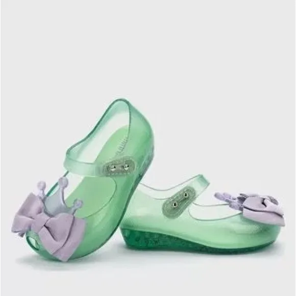 NWT MINI MELISSA Ultragirl Princess Bow Crown Kids Mary Jane Flats Size 11T