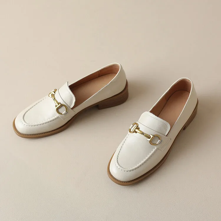 Off-White Brown Black Horsebit Strap Loafers #001140