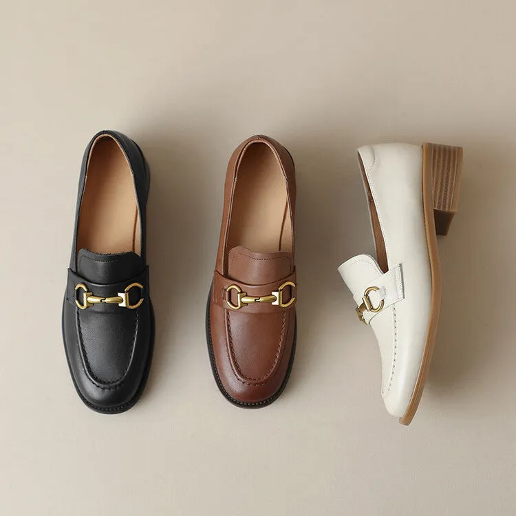 Off-White Brown Black Horsebit Strap Loafers #001140