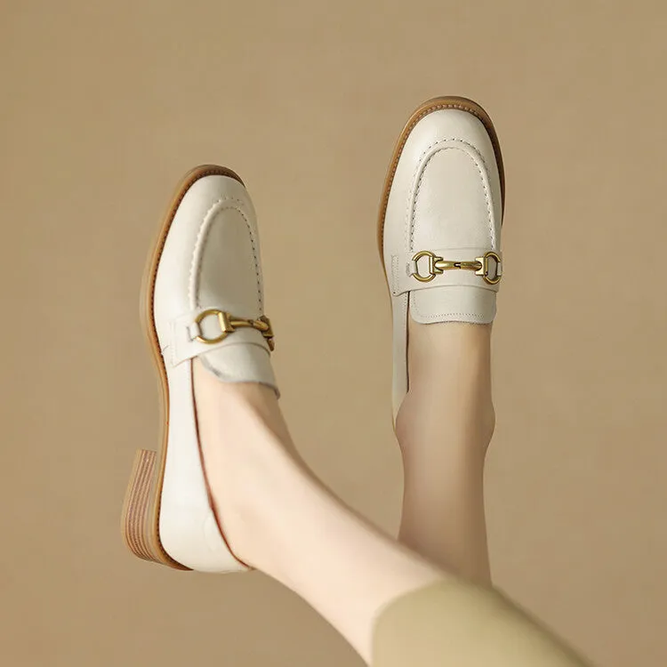 Off-White Brown Black Horsebit Strap Loafers #001140