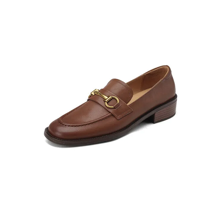 Off-White Brown Black Horsebit Strap Loafers #001140