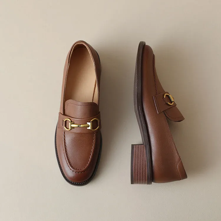 Off-White Brown Black Horsebit Strap Loafers #001140