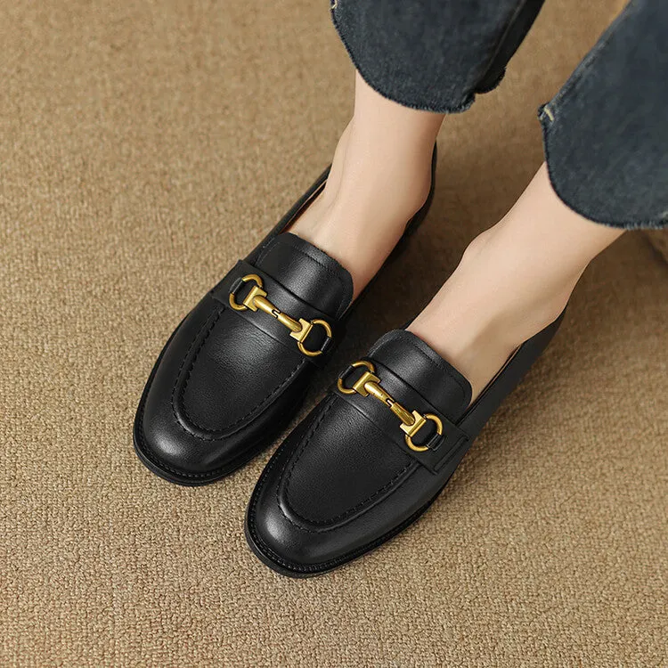 Off-White Brown Black Horsebit Strap Loafers #001140