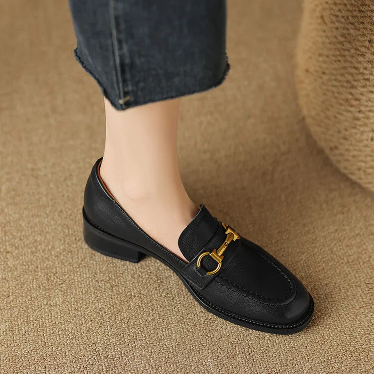 Off-White Brown Black Horsebit Strap Loafers #001140