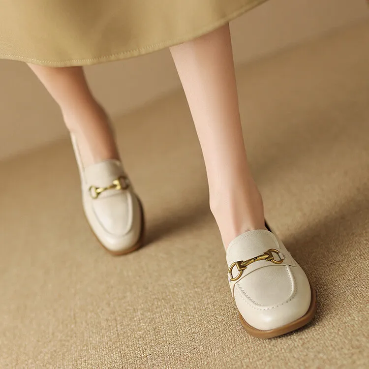 Off-White Brown Black Horsebit Strap Loafers #001140