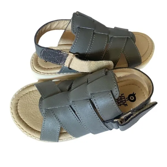 Old Soles kids’ classic gray leather fisherman dress sandals