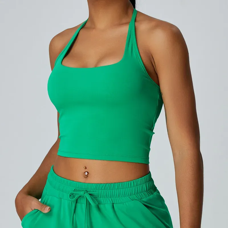 Oni Halter Neck Stretch Crop Top