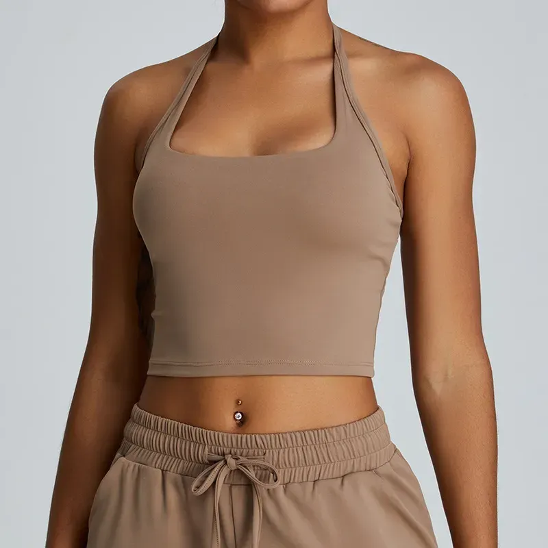 Oni Halter Neck Stretch Crop Top