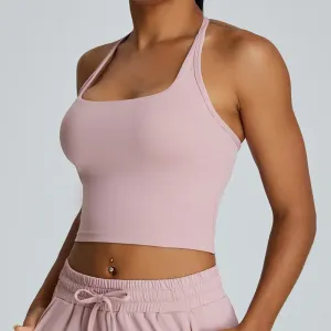 Oni Halter Neck Stretch Crop Top
