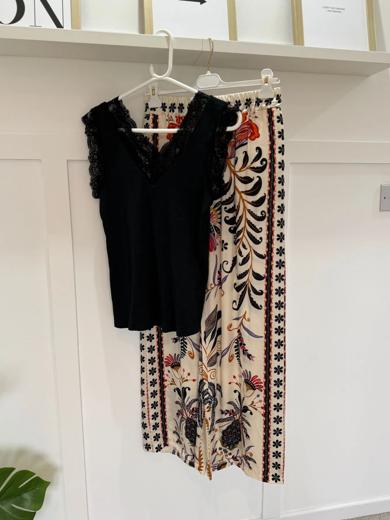 Orange Silk Mix Printed Trousers