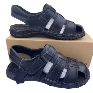 PARRAZO leather fisherman comfortable black sandals Size 10.5