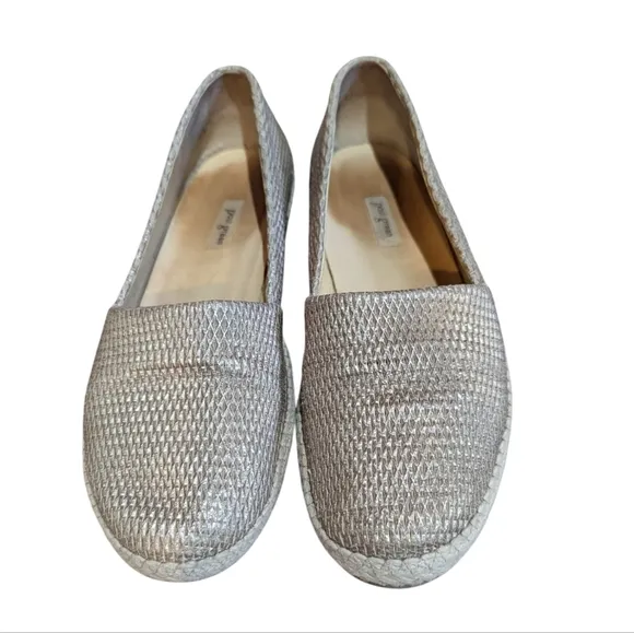 Paul Green Layla Espadrille Loafer Handmade Flats Metallic Gold size 8 Preppy