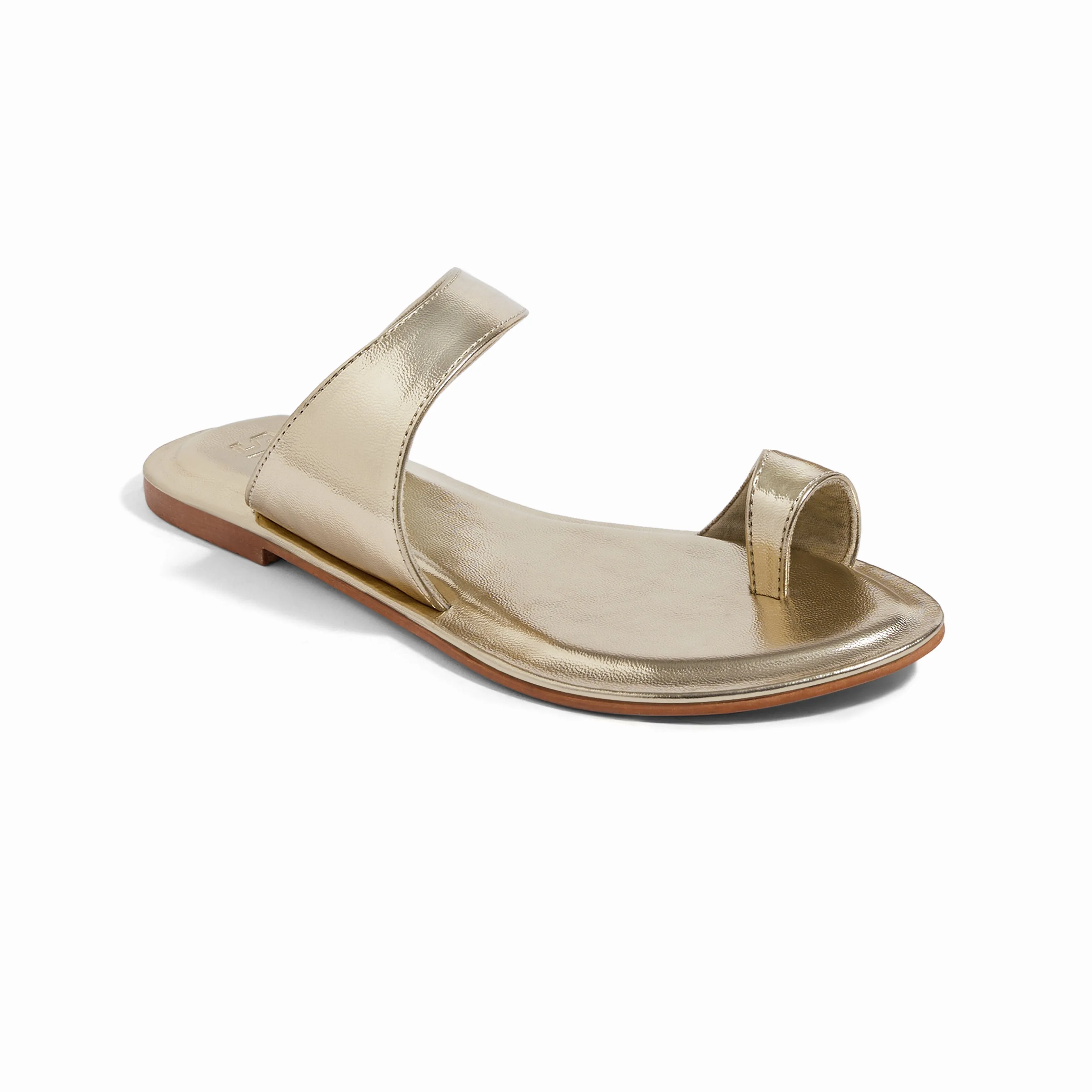 Pisa Gold Flat Sandals For Women