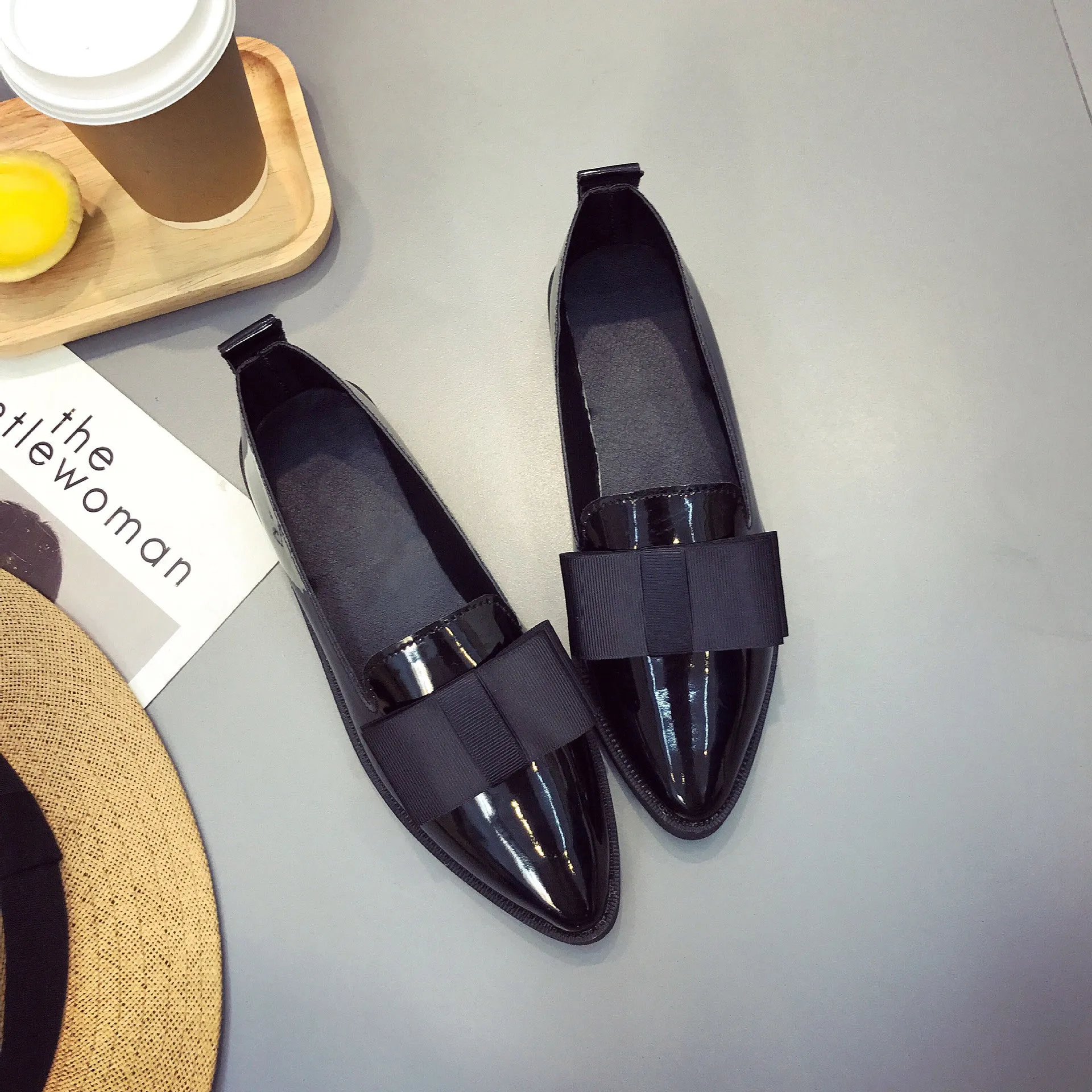 Point Toe Loafers with Bow