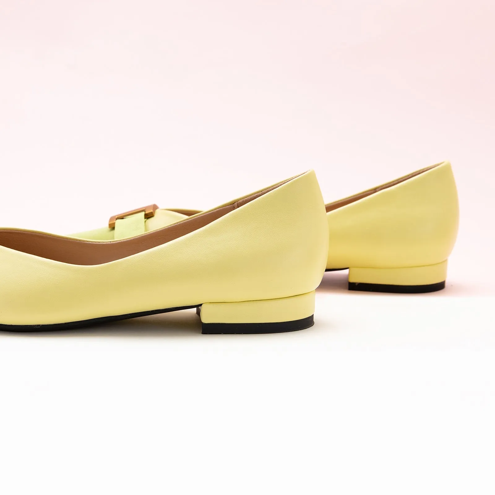 Pointed Toe Metal Tie Flats (Aida)（SALE）