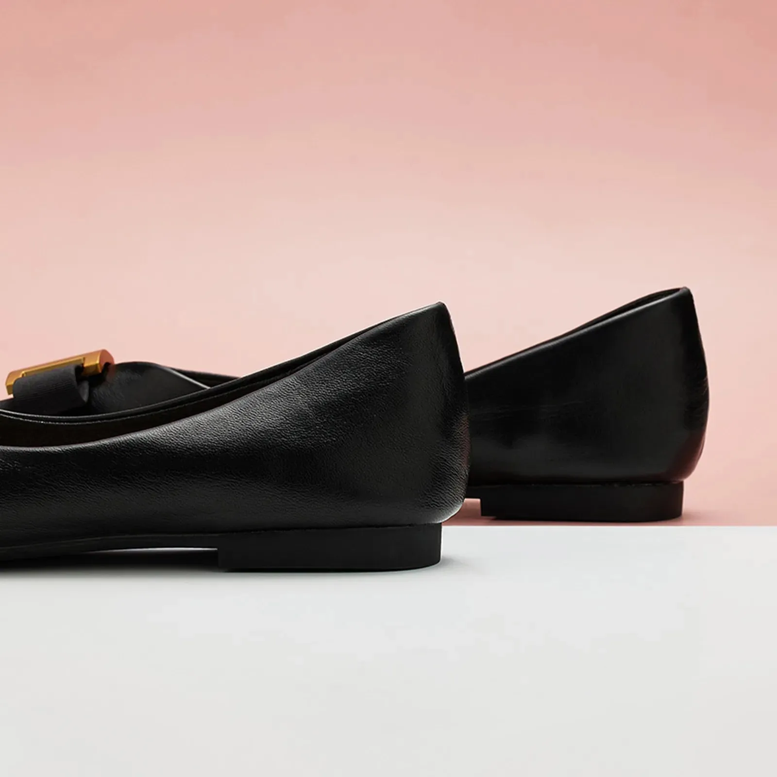 Pointed Toe Metal Tie Flats (Aida)（SALE）