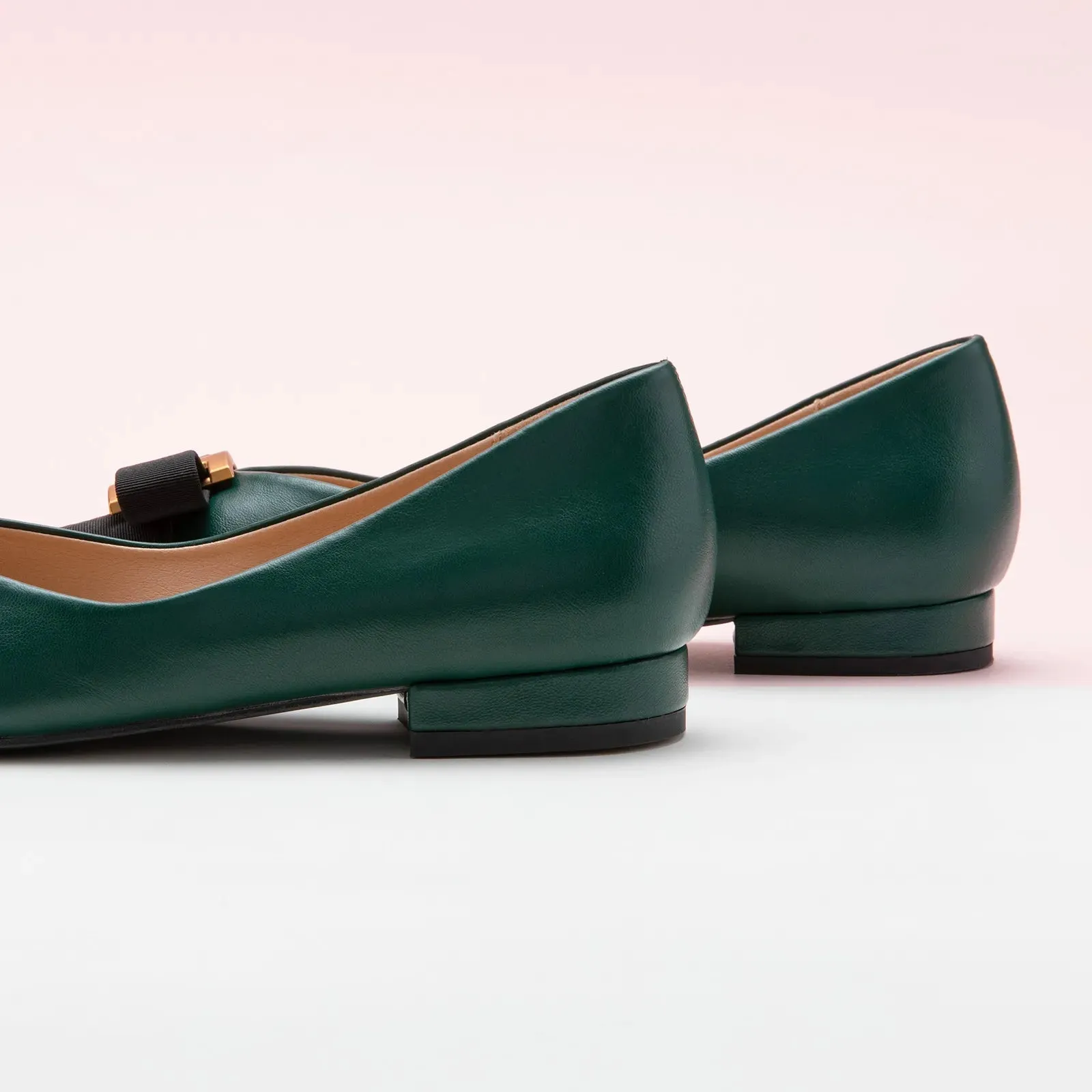 Pointed Toe Metal Tie Flats (Aida)（SALE）