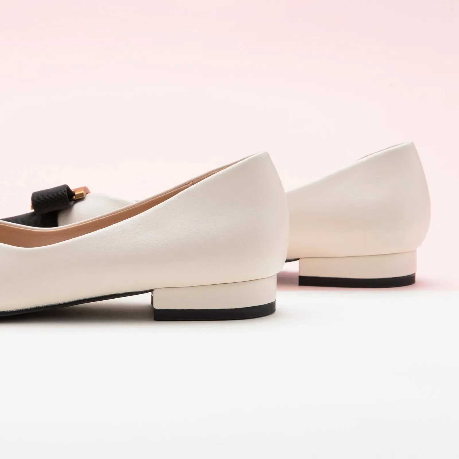 Pointed Toe Metal Tie Flats (Aida)（SALE）
