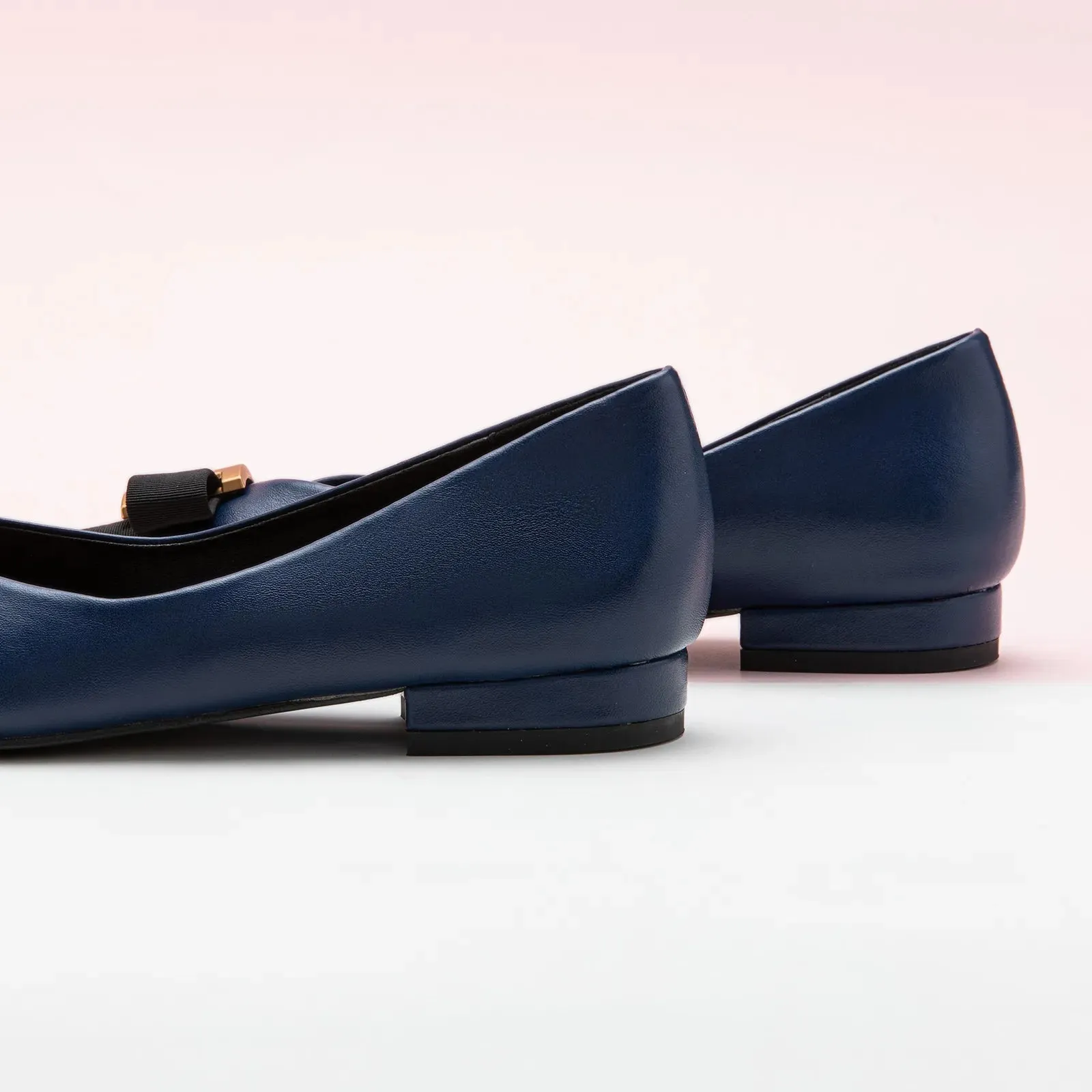 Pointed Toe Metal Tie Flats (Aida)（SALE）