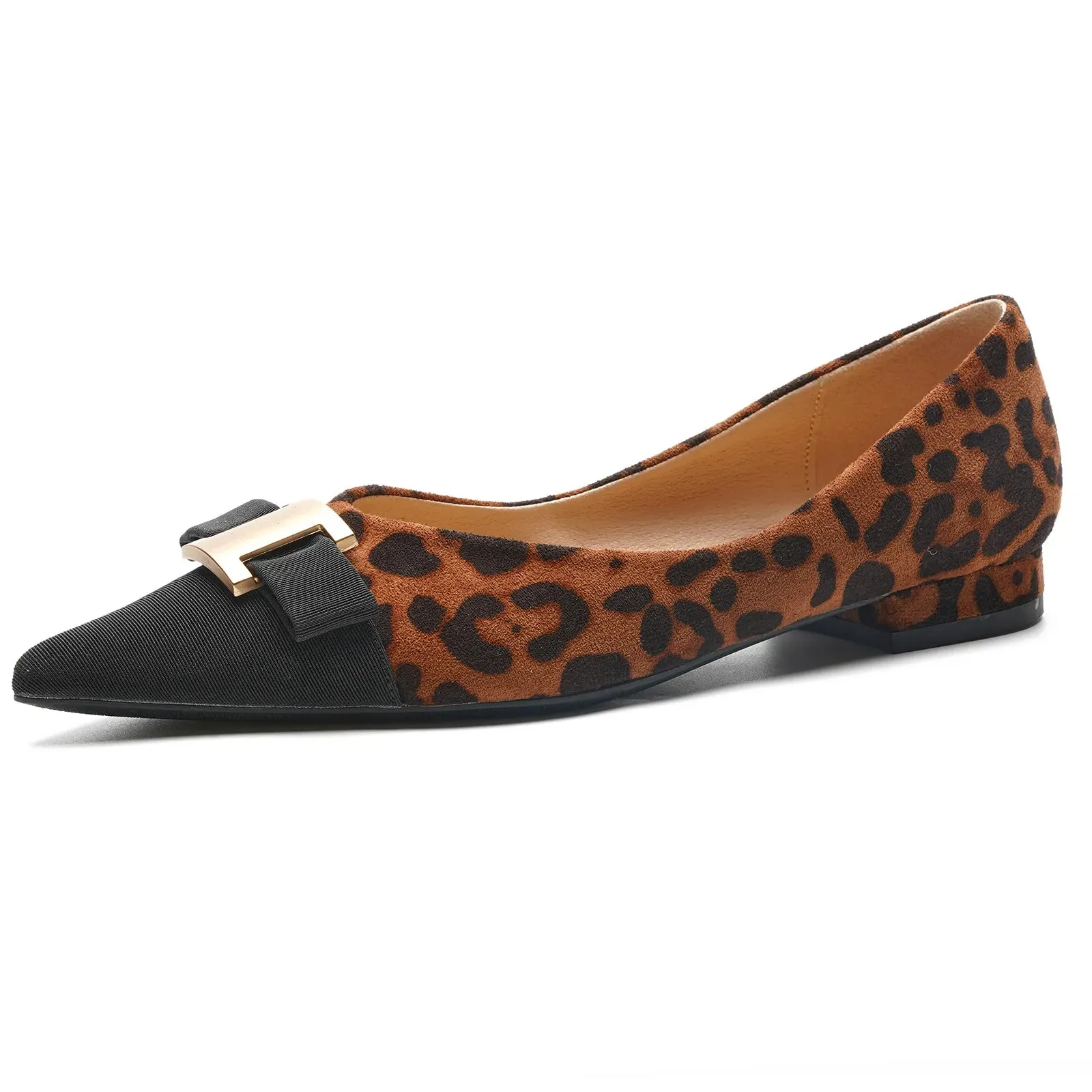 Pointed Toe Metal Tie Flats (Aida)（SALE）