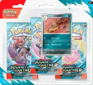 Pokemon TCG Scarlet Violet - Journey Together 3-Pack Blister - Scrafty