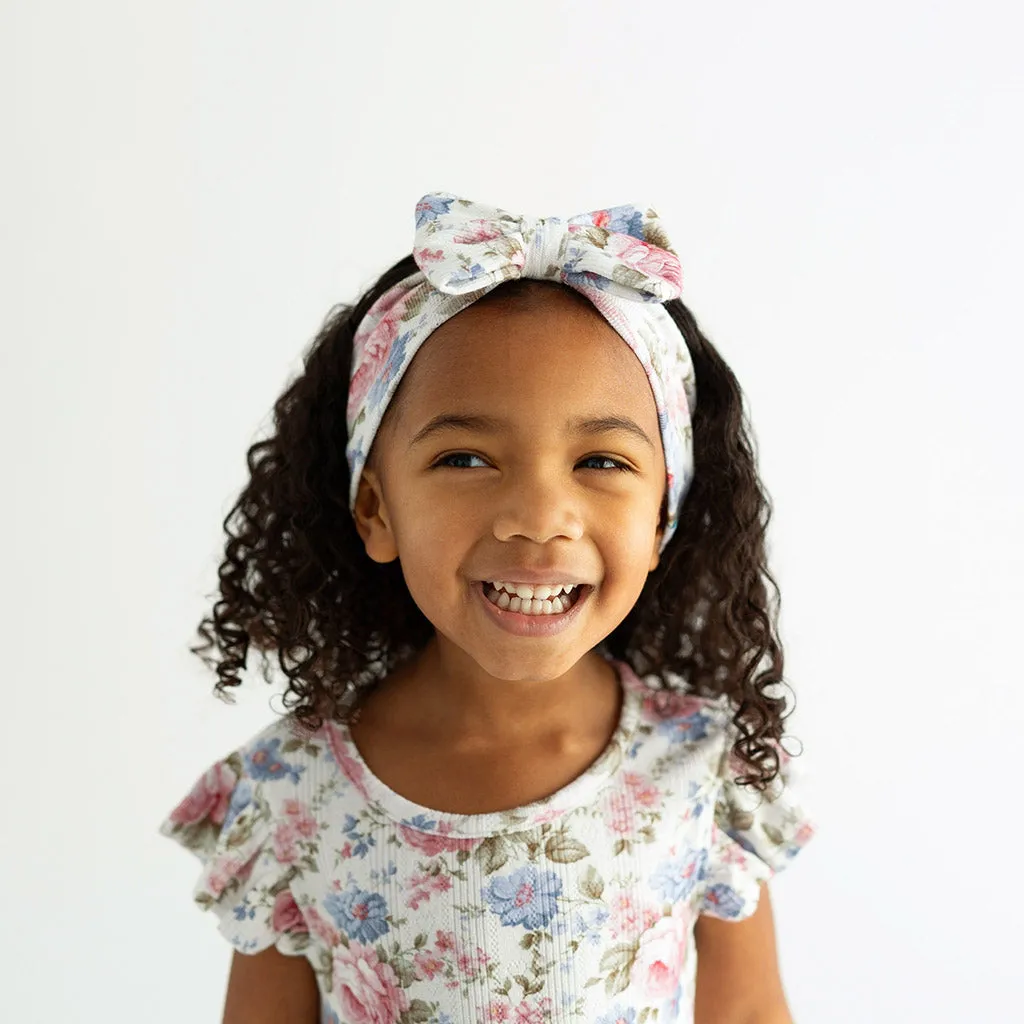 Posh Peanut Etta Pointelle Luxe Bow Headwrap