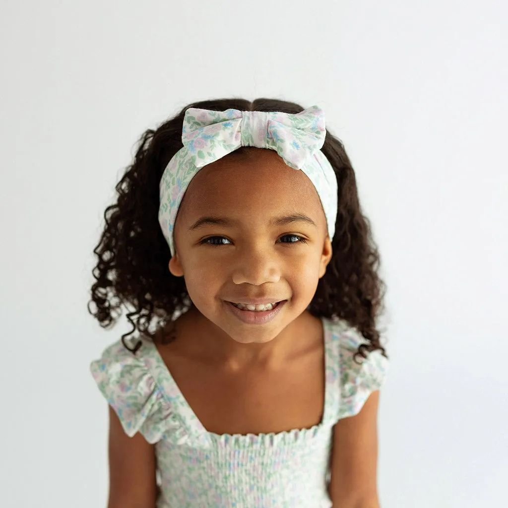 Posh Peanut Prairie Floral Luxe Bow Headwrap