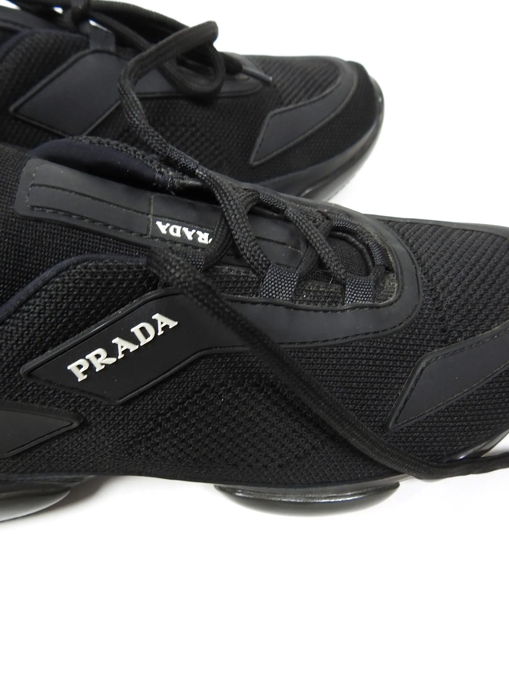 Prada Black Sport Knit Sneaker Fit US 10