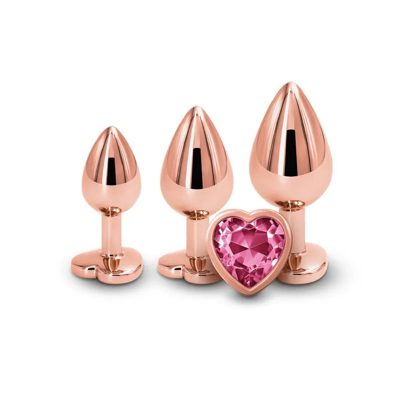 Rear Assets Rose Gold Heart Pink Gem Trainer Kit - Set of 3