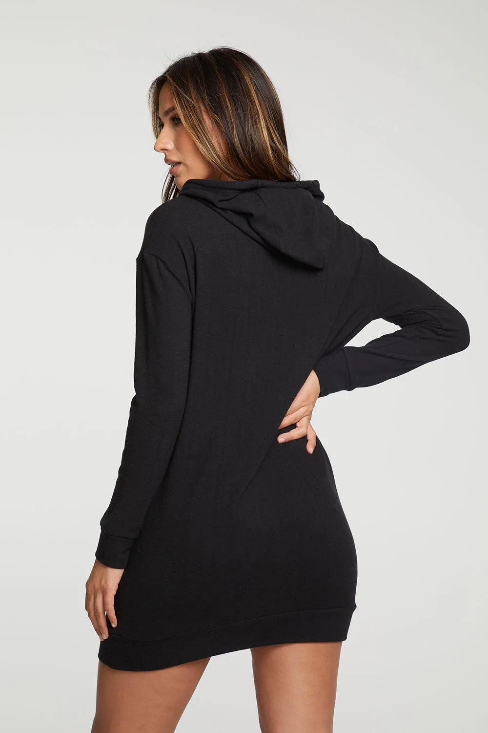 Recycled Bliss Knit Long Sleeve Hooded Dress