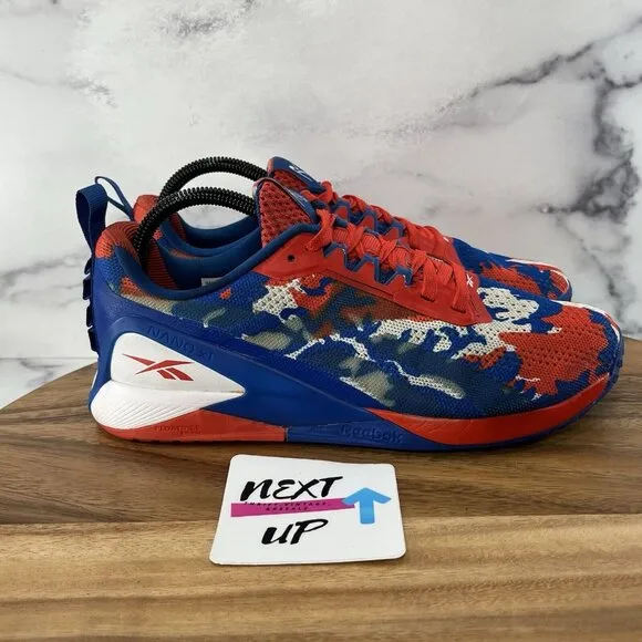 Reebok ROTHCO Nano X1 Trainers Red White and Blue Camo Gym Workout Men's Size 8‎