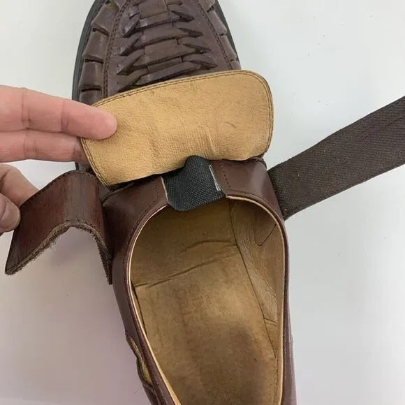 Remus Fernando Baldassarri Fisherman Sandal Brown Leather Italy Woven 42 US 8-9