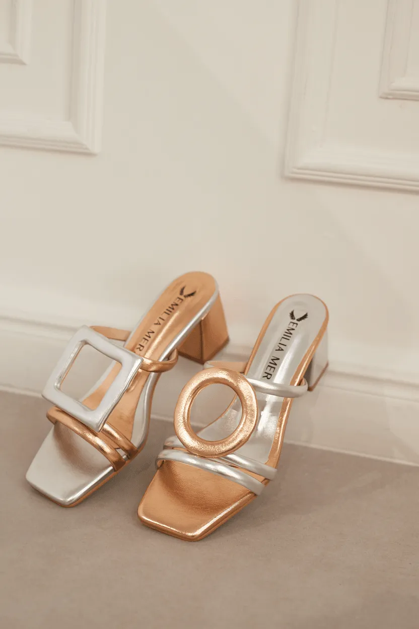 Retro Glam Slides - Rose/Silver