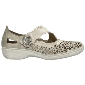 Rieker 413G4-14 (Dorset) Beige Metallic Perle Shoes