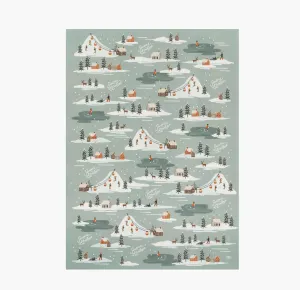 Rifle Paper Co. - Holiday Snow Scene Wrapping Sheet - Single Flat
