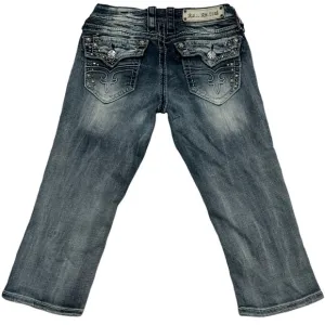 Rock Revival Wendy Capris Faded Decorative Rear Pockets
