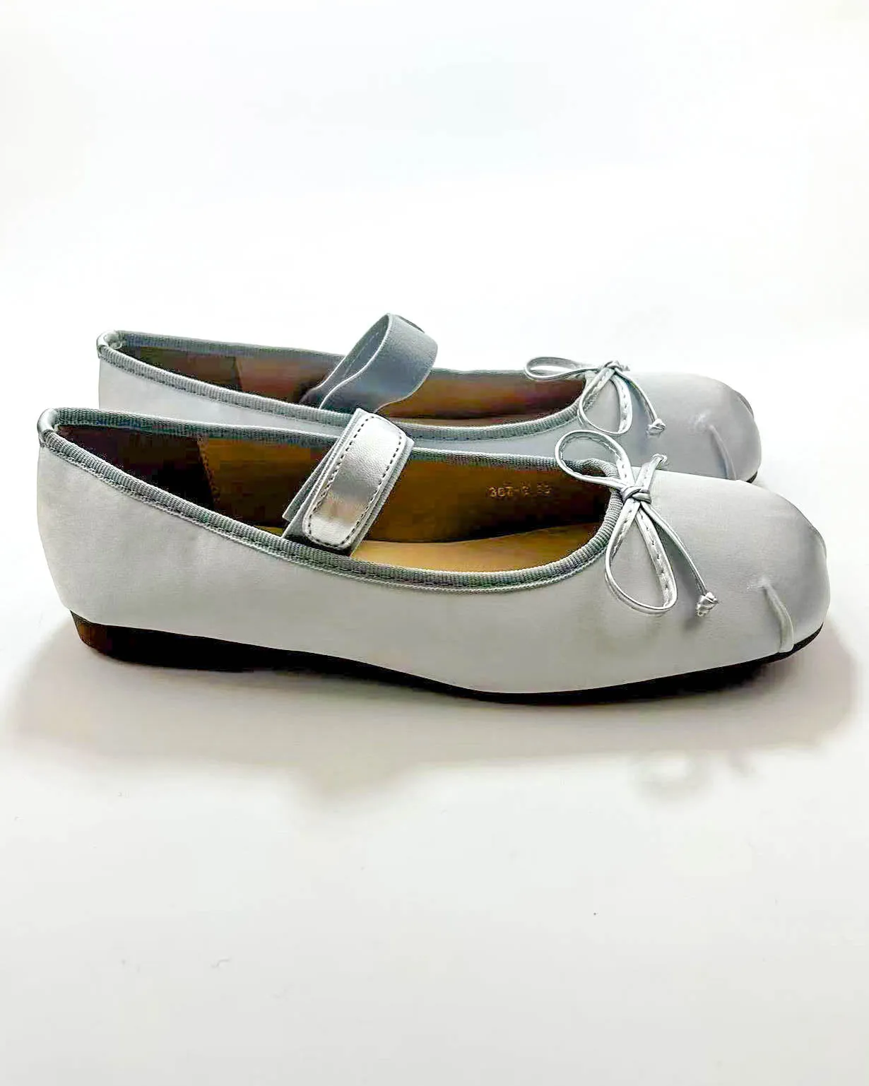 Satin Bow Tie Ballet Flats