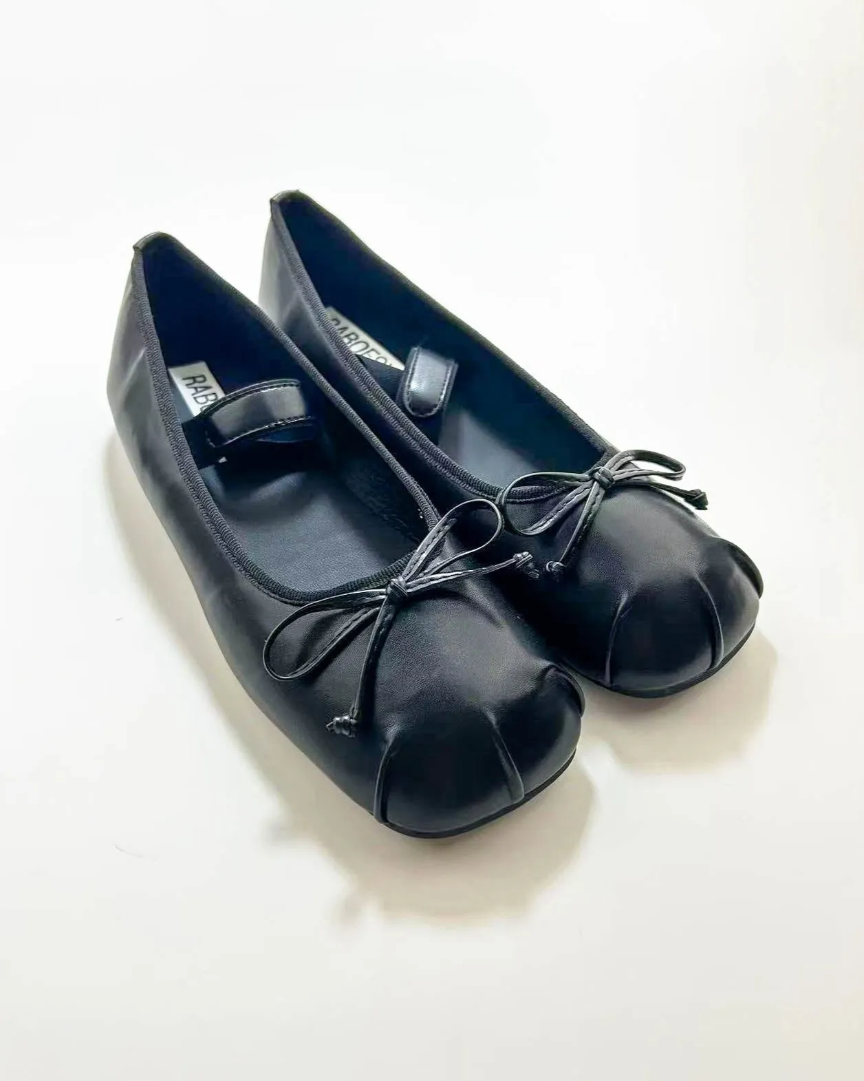 Satin Bow Tie Ballet Flats