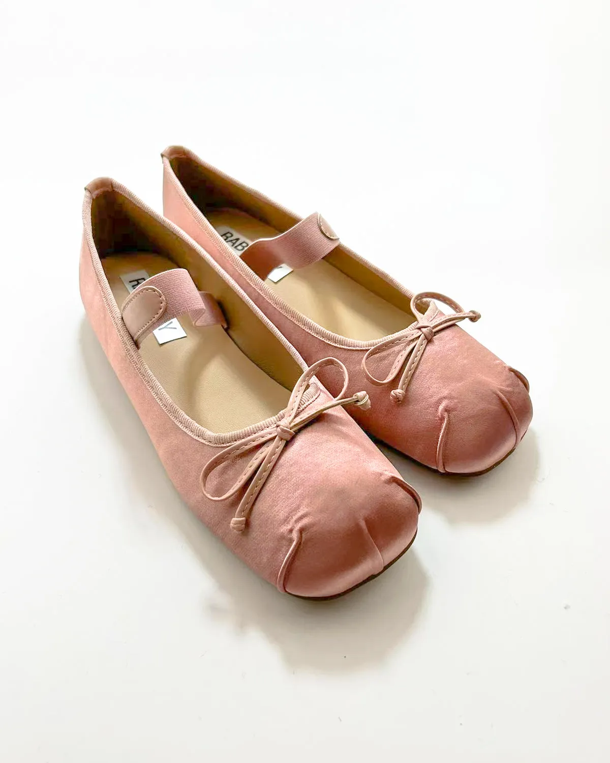 Satin Bow Tie Ballet Flats