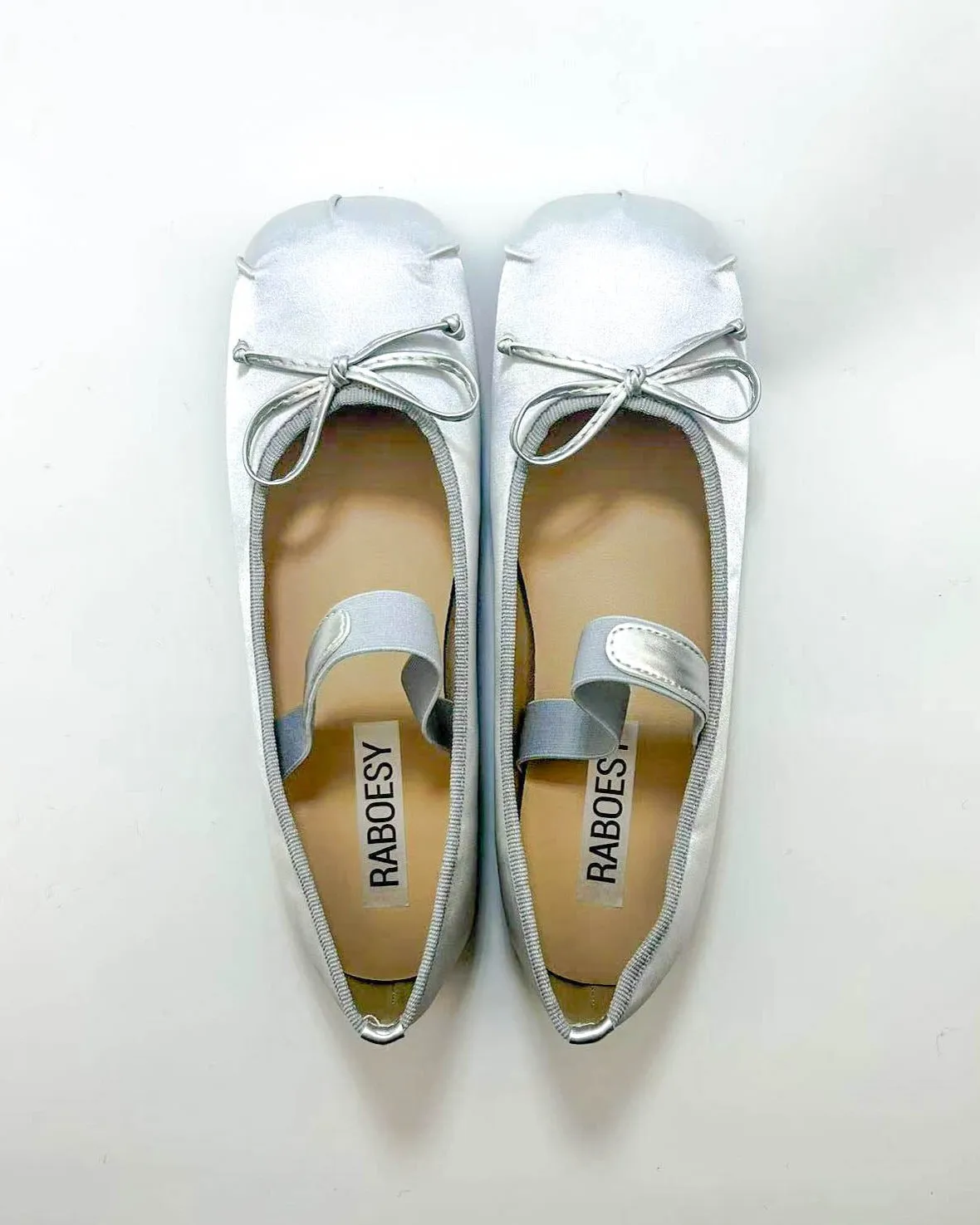 Satin Bow Tie Ballet Flats