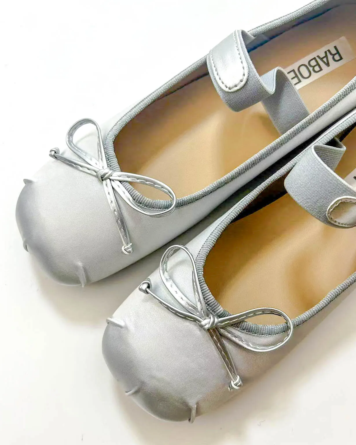 Satin Bow Tie Ballet Flats