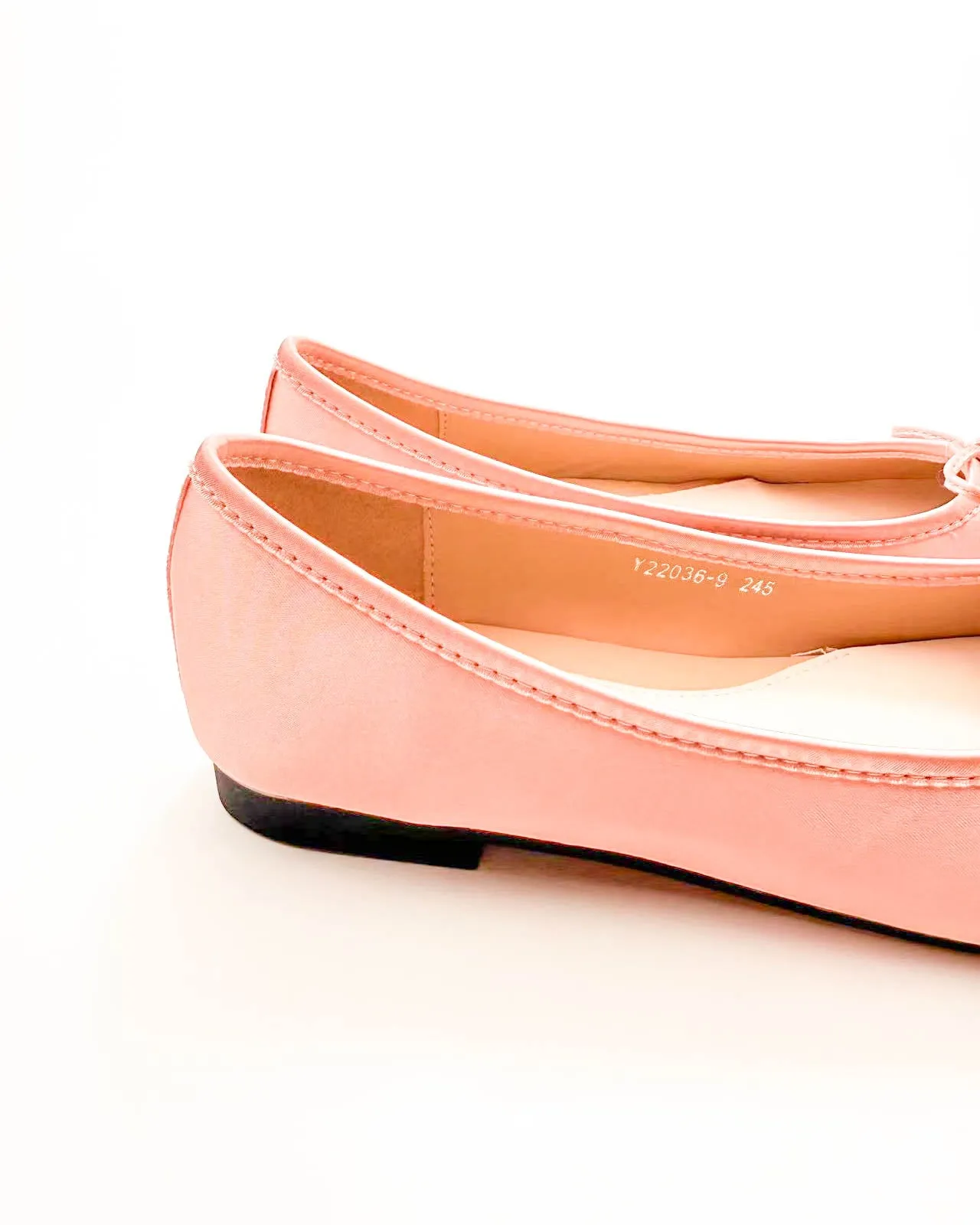 Satin Tie Bow Tabi Ballet Flats