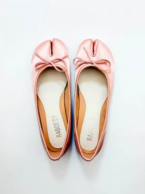 Satin Tie Bow Tabi Ballet Flats