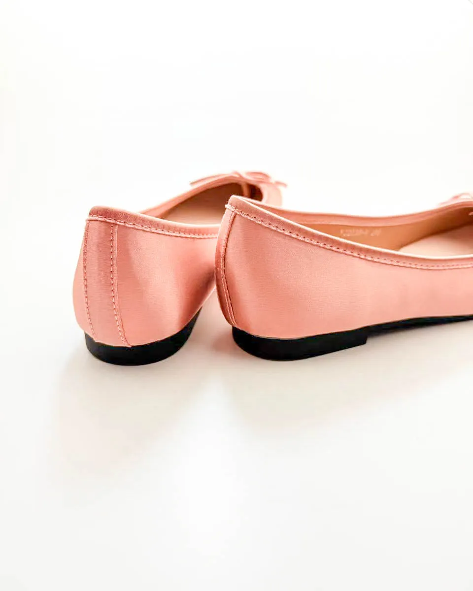 Satin Tie Bow Tabi Ballet Flats