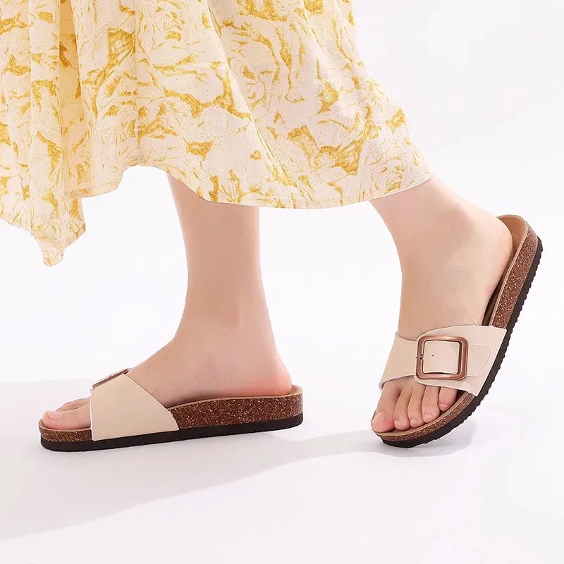 Shevalues Cork Clogs Sandals For Women Summer New Clogs Mules With Arch Support Fashion Beach Slippers Female Orthopedic Slides