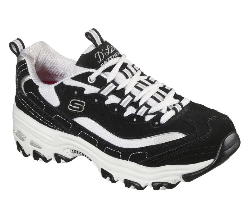Skechers D'Lites - Biggest Fan Black & White