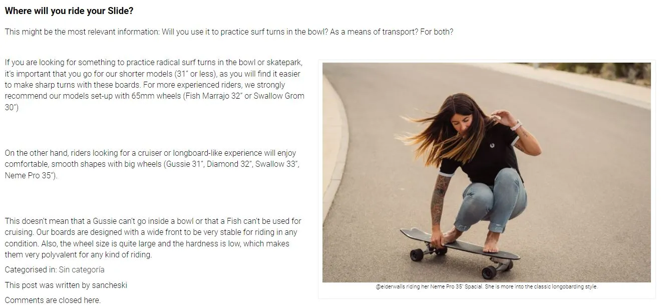 SLIDE SURF SKATE SALADITA 33" SWALLOW