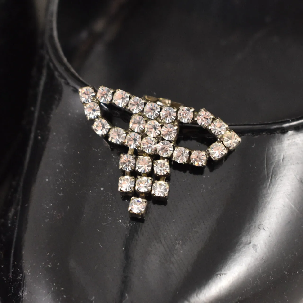 Sparkly Rhinestone Bow Shoe Clips